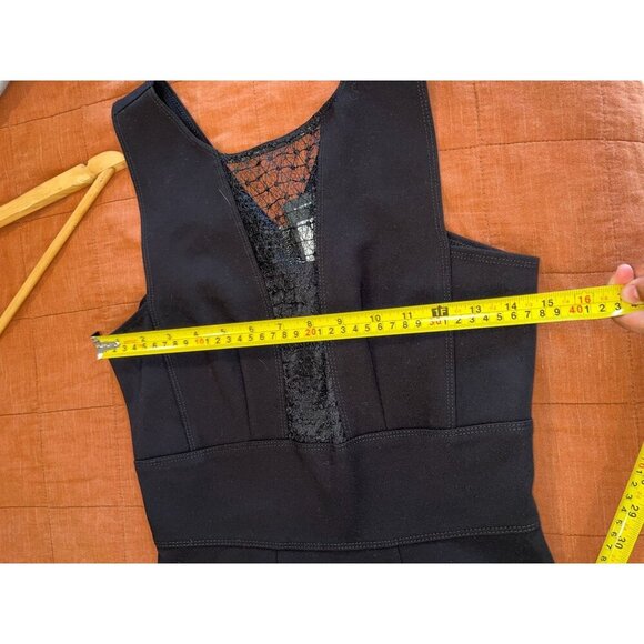 NWT Yoana Baraschi Black Sleeveless Lace Hem  Women's Midi Dress Size Small - Picture 7 of 9